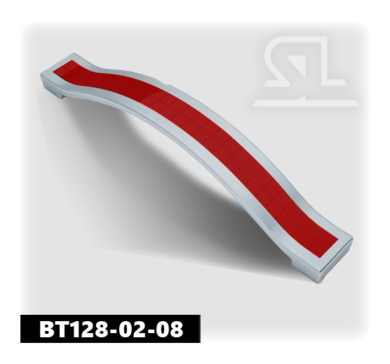 Ручка мебельная метал.128мм красный  на хроме(50/250) METAX