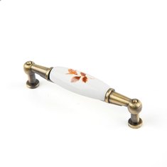 Ручка-скоба с фарфором  SF01-01-96 BA  бронза   клен  KERRON