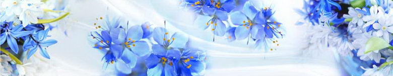 Стеновая панель AKRI  МДФ 610*2000*6, СП-92 Синие цветы