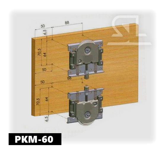 Роликовый механизм для раздвижных дверей MEPA РКМ-60 (1 ролик) ВЫВЕЛИ