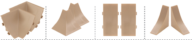 Комплект аксесcуаров к плинтусу LB-23  Орех темный 682-М текстурный