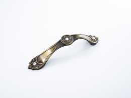 Ручка мебельная  9220 128 мм  BA  с кристаллами  бронза SKF