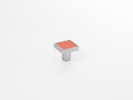 Ручка мебельная  Frame   CP+RD  хром+красная кожа  ADELIA