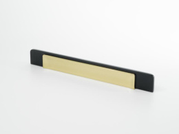 Ручка мебельная  Element  96 мм  BL+OT  черный+золото  ADELIA