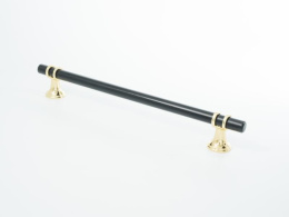 Ручка мебельная  Extra 192 мм  BL+OT  черный+золото  ADELIA