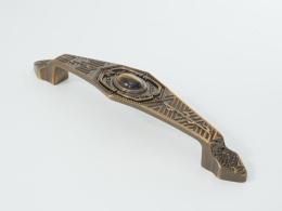 Ручка мебельная  Asia 128 мм  MAE  кофе+камень (Тигровый глаз)  ADELIA