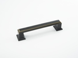 Ручка мебельная  9124  96мм  BA+BL  черный матовый+бронза SKF