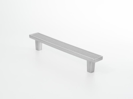 Ручка мебельная  Frame 128 мм  CP+GR  хром+серая кожа  ADELIA