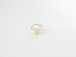 Ручка мебельная  Frame   24K OT+WH  золото+белая кожа  ADELIA