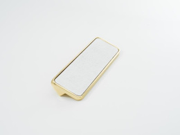 Ручка мебельная  Elegant  96 мм  24K OT+WH  золото+белая кожа  ADELIA