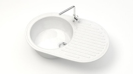 Мойка каменная глянцевая Наоми 720x455x185 Белый лёд (Z11Q1 Глянец)