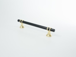 Ручка мебельная  Extra 128 мм  BL+OT  черный+золото  ADELIA