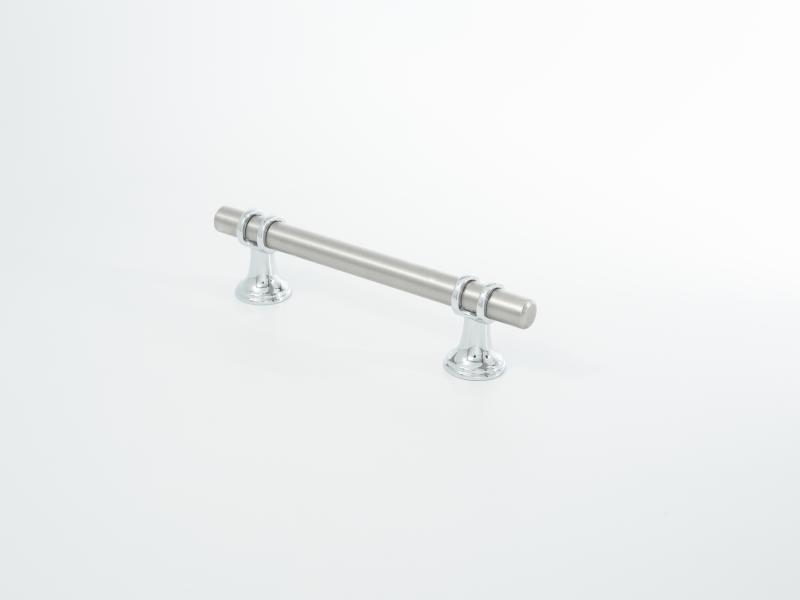 Ручка мебельная  Extra  96 мм  BSN+CP  никель+хром  ADELIA