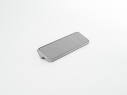 Ручка мебельная  Elegant  96 мм  CP+GR  хром+серая кожа  ADELIA