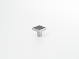 Ручка мебельная  Frame   CP+BL  хром+черная кожа  ADELIA