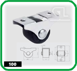 Опора колесная не поворотная d=20мм с метал. арматурой (100)  HTS