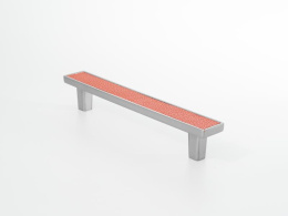 Ручка мебельная  Frame 128 мм  CP+RD  хром+красная кожа  ADELIA