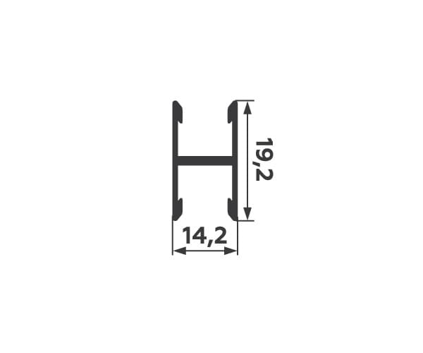 Профиль горизонтальный средний (без стяжки) Бронза блестящая (5,9)