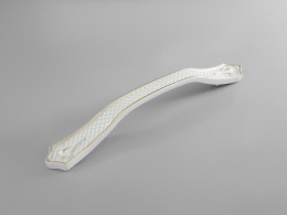 Ручка мебельная  9254 128мм OT+WH белая+золото  SKF