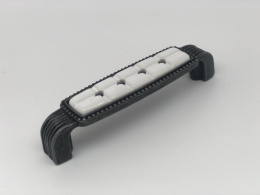 Ручка мебельная  9008  96 OS+WH старое серебро+белая керамика SKF