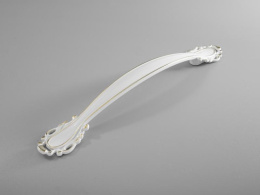 Ручка мебельная  9155 128мм OT+WH белая+золото  SKF