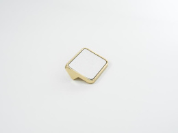 Ручка мебельная  Elegant  32 мм  24K OT+WH  золото+белая кожа  ADELIA