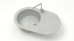 Мойка каменная матовая Наоми 720x455x185 Светло-серый (F11Q10 Мат)