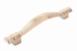Ручка мебельная  9095 128мм WH+OT белый+золото SKF 075 (17130) Ручка мебельная  9095 128мм WH+OT белый+золото SKF 075 (17130)