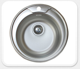 Мойка кухонная врезная КАРАТ   Ø490 тол - 0,6мм + сифон