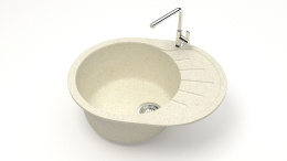 Мойка каменная матовая Тейлор 575х440х215 Бежевый (F10Q2 Мат)