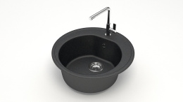 Мойка каменная матовая Черая 510x510x191 Чёрный (F3Q4 Мат)