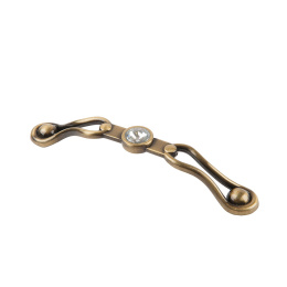 Ручка мебельная  9217 128мм  BA  с кристаллами  бронза SKF