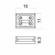 Коннектор прямой соединительный для светодиодных лент 8мм, 12_24В, 6А, прозрачный