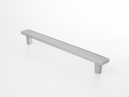 Ручка мебельная  Frame 192 мм  CP+GR  хром+серая кожа  ADELIA