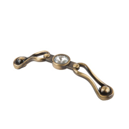 Ручка мебельная  9217  96мм  BA  с кристаллами  бронза SKF