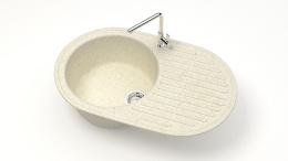 Мойка каменная матовая Наоми 720x455x185 Бежевый (F11Q2 Мат)