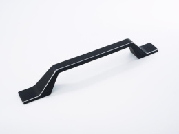 Ручка мебельная  9371 128мм  CP+BL  черный матовый+хром SKF