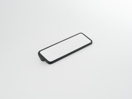 Ручка мебельная  Elegant  96 мм  BL+WH  черный+белая кожа  ADELIA