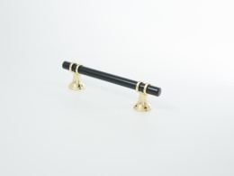 Ручка мебельная  Extra  96 мм  BL+OT  черный+золото  ADELIA