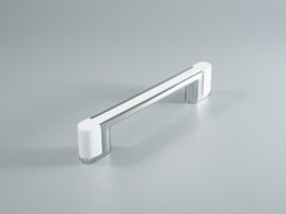 Ручка мебельная  Bridge  96 мм  CP+WT  хром+белый  ADELIA