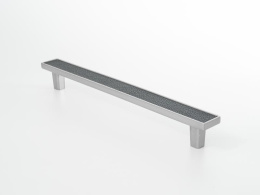 Ручка мебельная  Frame 192 мм  CP+BL  хром+черная кожа  ADELIA