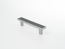 Ручка мебельная  Frame  96 мм  CP+BL  хром+черная кожа  ADELIA