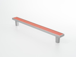 Ручка мебельная  Frame 192 мм  CP+RD  хром+красная кожа  ADELIA Ручка мебельная  Frame 192 мм  CP+RD  хром+красная кожа  ADELIA