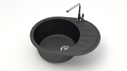 Мойка Карельский камень "Тейлор" 575х440х215 Чёрный (Z10Q4 Мат) (ПОД ЗАКАЗ)