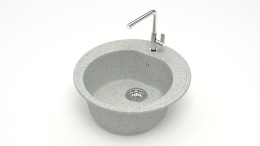 Мойка каменная матовая Черая 510x510x191 Светло-серый (F3Q10 Мат)