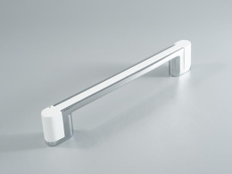 Ручка мебельная  Bridge 128 мм  CP+WT  хром+белый  ADELIA