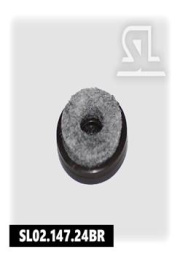 Подпятник без винта пластик с войлоком d-24мм Коричневый Подпятник без винта пластик с войлоком d-24мм Коричневый