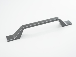 Ручка мебельная  9371 128мм  CP+GR  темно-серый+хром SKF